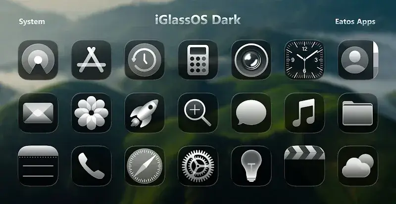 Captura de tela 1 do iGlassOS Dark - Icon Pack