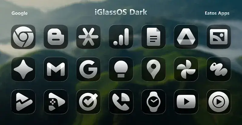 Captura de tela 3 do iGlassOS Dark - Icon Pack