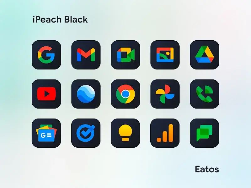 iPeach Black - Icon Pack APK Screenshot 6