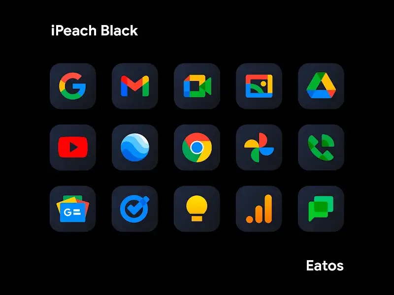 iPeach Black - Icon Pack APK Screenshot 2