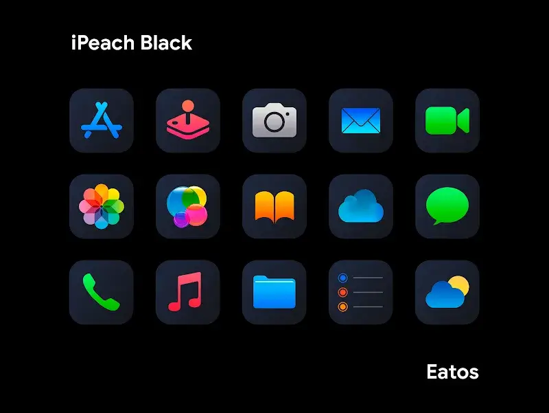 iPeach Black - Icon Pack APK Screenshot 1