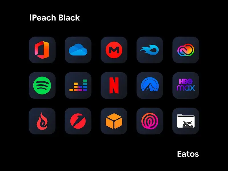 iPeach Black - Icon Pack APK Screenshot 4