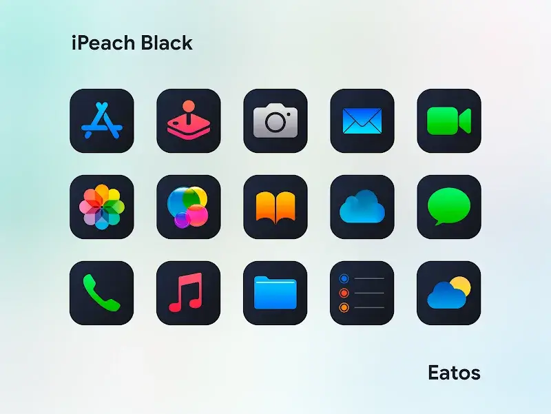 iPeach Black - Icon Pack APK Screenshot 5
