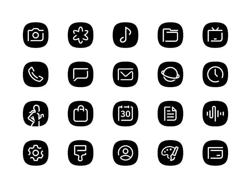 Tangkapan layar pratinjau Blaux Black – Icon Pack MOD APK 2