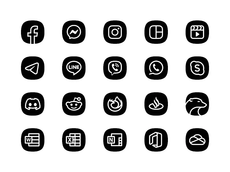 Tangkapan layar pratinjau Blaux Black – Icon Pack MOD APK 4