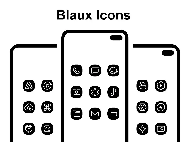 Tangkapan layar pratinjau Blaux Black – Icon Pack MOD APK 1