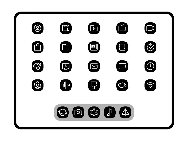 Tangkapan layar pratinjau Blaux Black – Icon Pack MOD APK 5