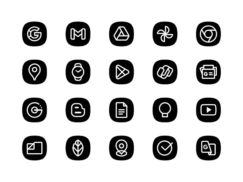 Tangkapan layar pratinjau Blaux Black – Icon Pack MOD APK 3