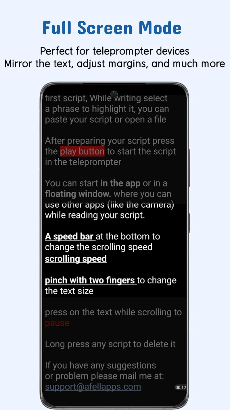 Captura de pantalla de Nano Teleprompter 2