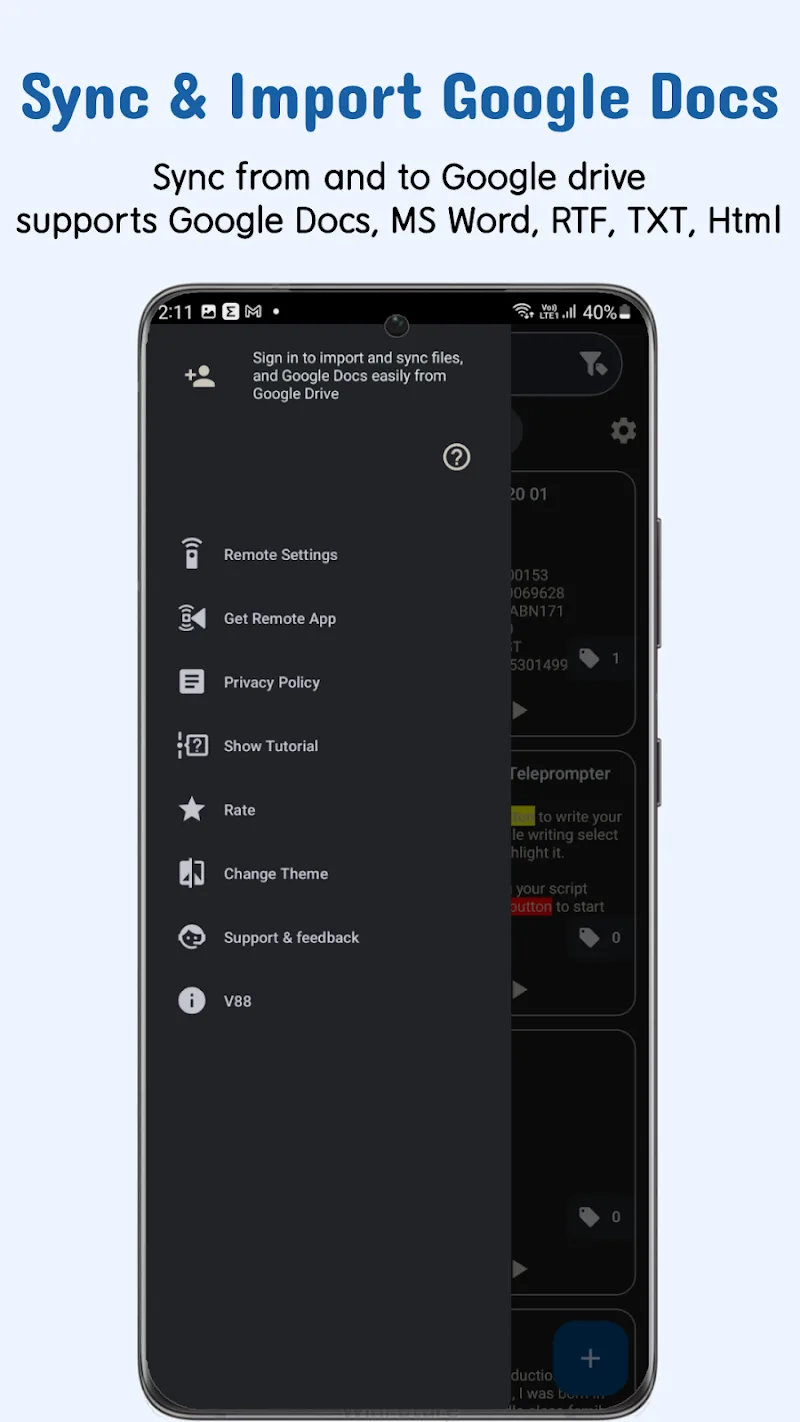 Captura de pantalla de Nano Teleprompter 3