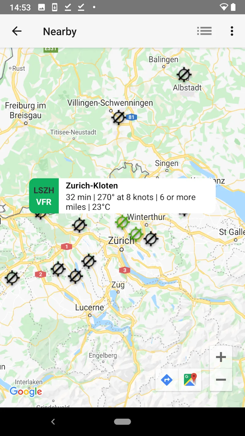 Capture d'écran de l'application AeroWeather 6