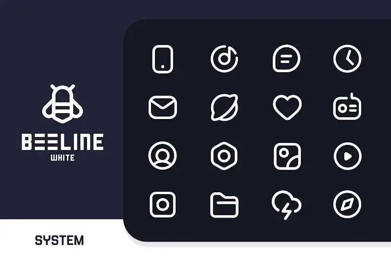 Capture d'écran BeeLine White Iconpack 1