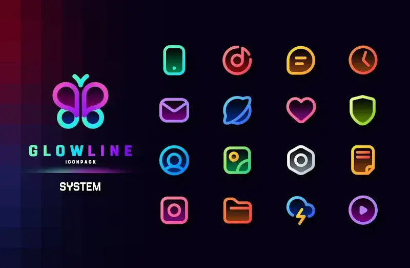 Captura de pantalla 2 de GlowLine Icon Pack