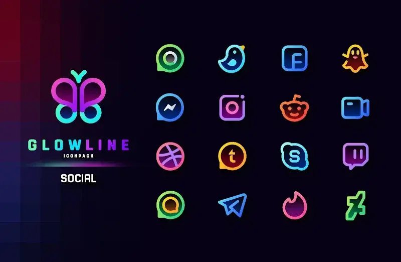 Captura de pantalla 3 de GlowLine Icon Pack