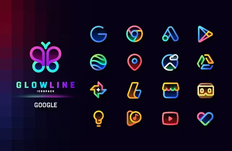 Captura de pantalla 4 de GlowLine Icon Pack