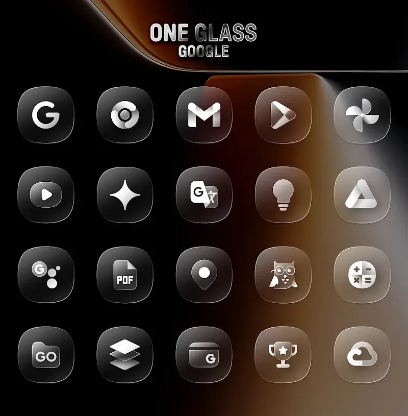 Captura de tela do One UI Glass IconPack 3