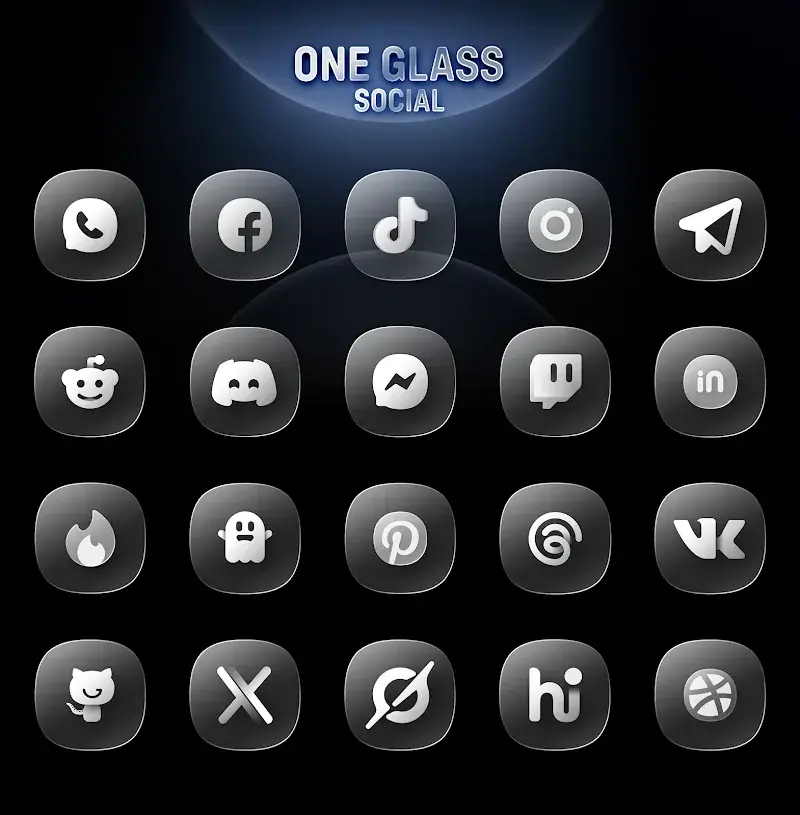 Captura de tela do One UI Glass IconPack 4