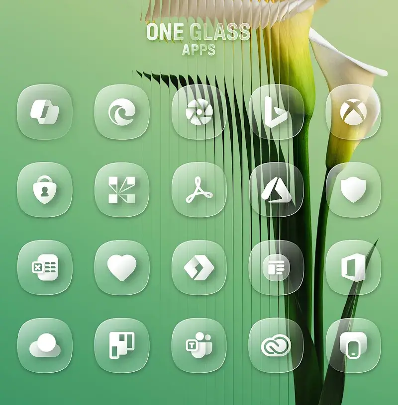 Captura de tela do One UI Glass IconPack 5