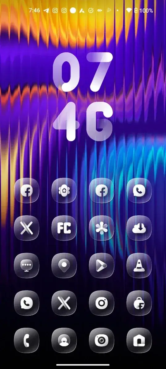 Captura de tela do One UI Glass IconPack 1