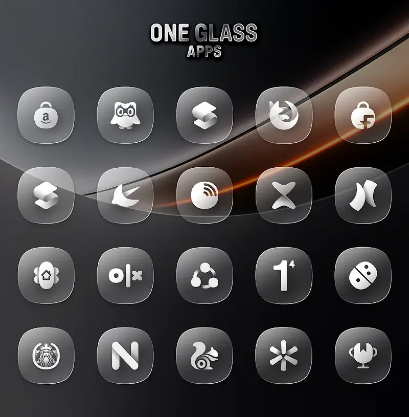 Captura de tela do One UI Glass IconPack 6