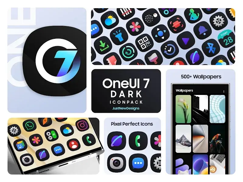 One UI Dark IconPack tangkapan layar 1