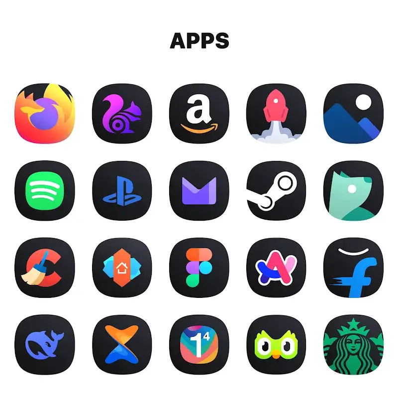 One UI Dark IconPack tangkapan layar 4