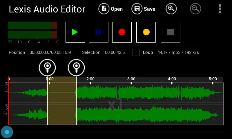 Captura de pantalla 1 de Lexis Audio Editor