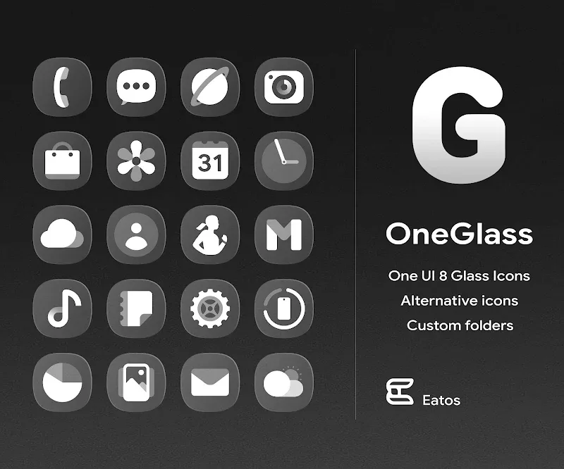 Captura de tela 1 do OneGlass 8 - Icon Pack