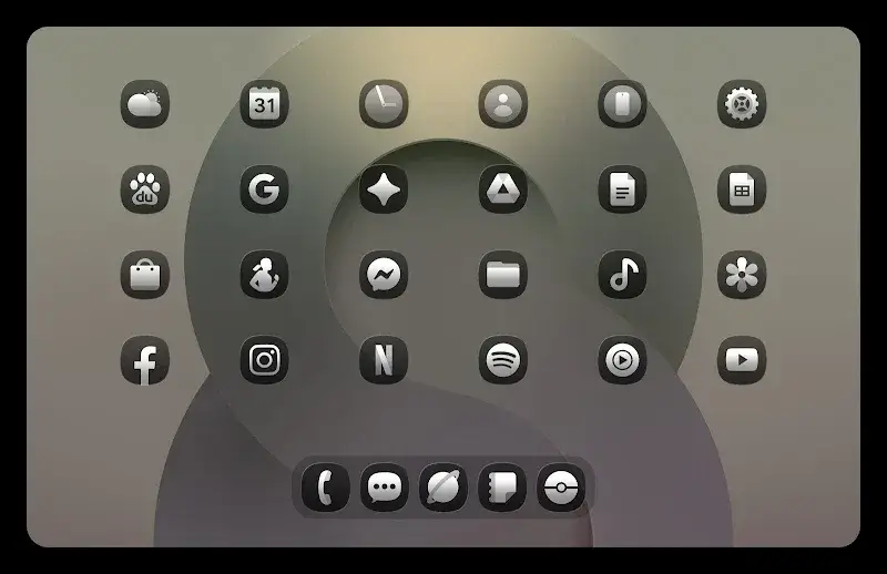 Captura de tela 4 do OneGlass (Dark) - Icon Pack