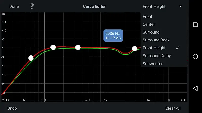 Tangkapan layar aplikasi Audyssey MultEQ Editor 5