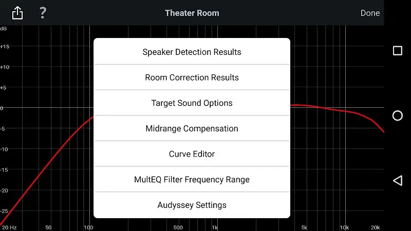 Tangkapan layar aplikasi Audyssey MultEQ Editor 3