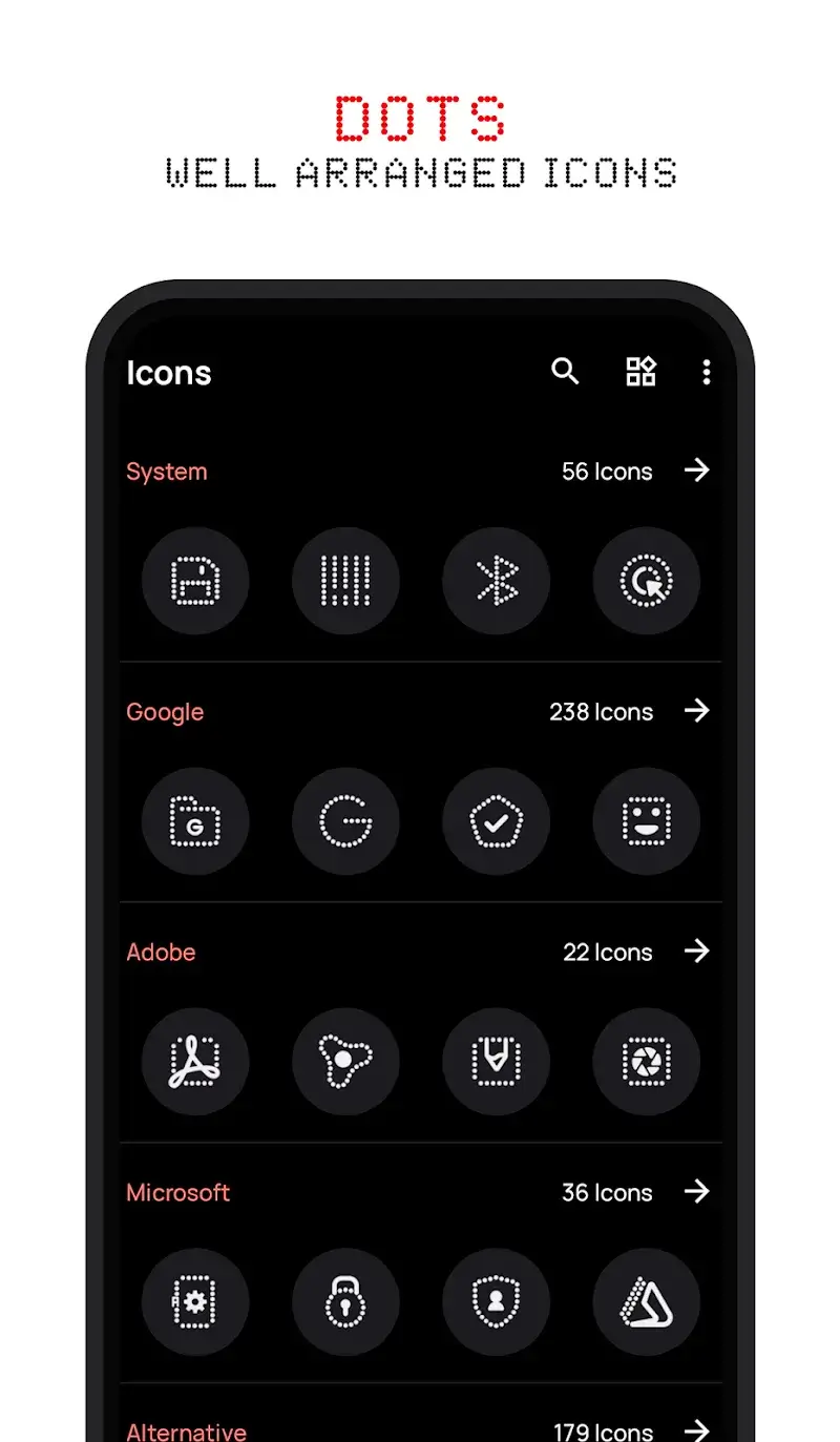 Capture d'écran Dots: Nothing Icon Pack 2