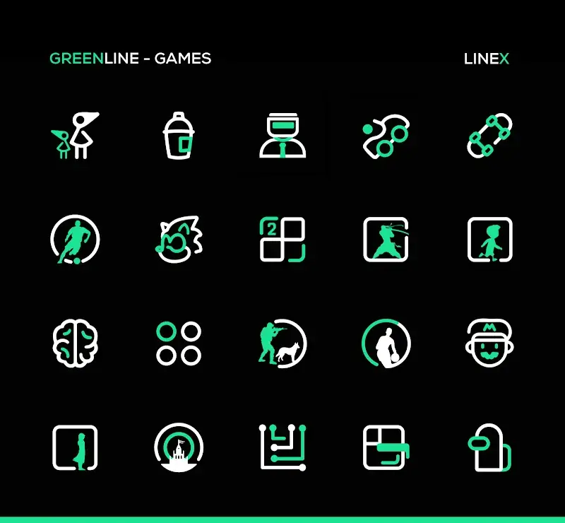 GreenLine Icon Pack : LineX screenshot 3