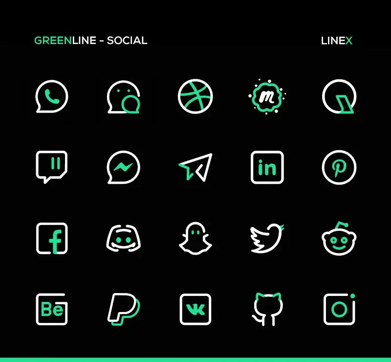 GreenLine Icon Pack : LineX screenshot 5