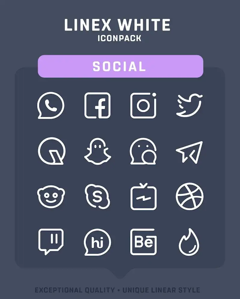 LineX White Icon Pack preview screenshot 4