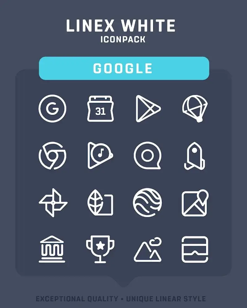 LineX White Icon Pack preview screenshot 3