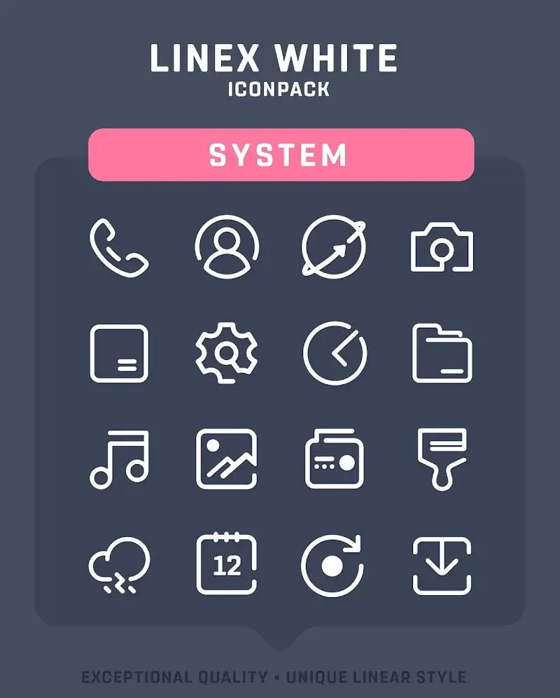 LineX White Icon Pack preview screenshot 2