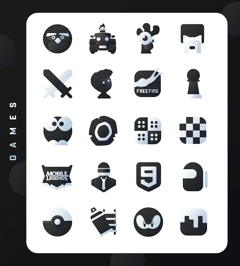 Black Icon Pack : LuX screenshot 5