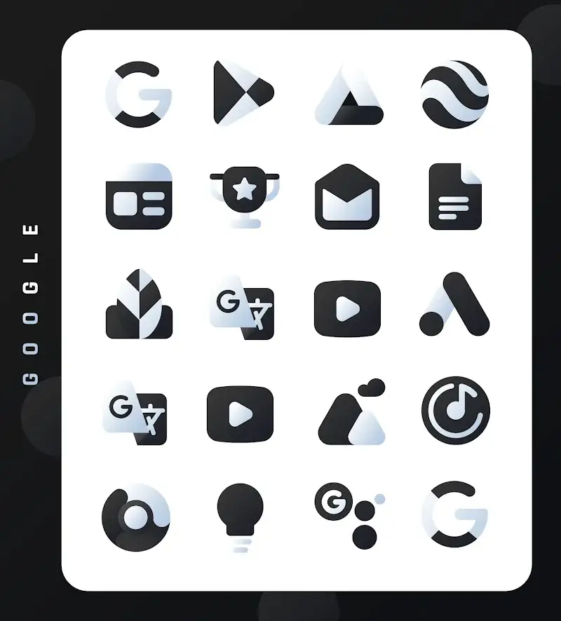 Black Icon Pack : LuX screenshot 3