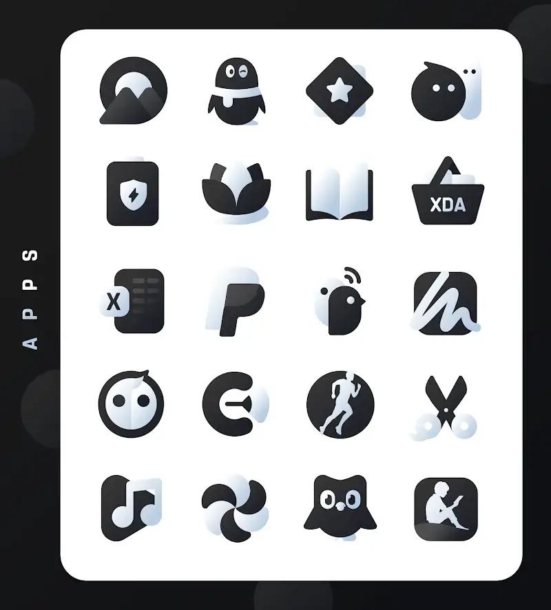 Black Icon Pack : LuX screenshot 2