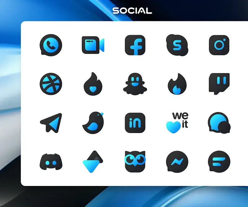Captura de pantalla 3 de Blue Icon Pack: LuXBlue