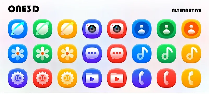 Tangkapan layar One3D - Icon Pack 3