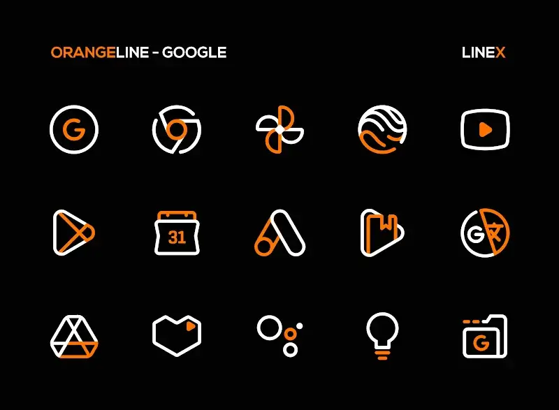 OrangeLine IconPack : LineX capture d'écran 5