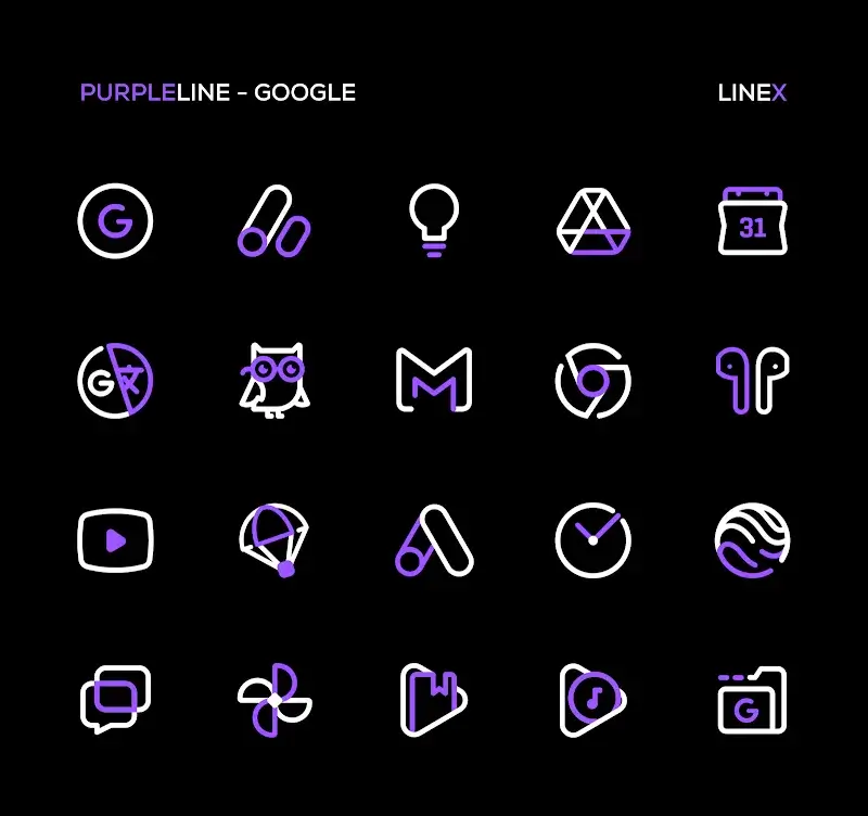 PurpleLine Icon Pack : LineX screenshot 3