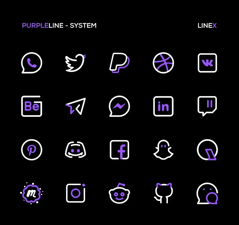 PurpleLine Icon Pack : LineX screenshot 4