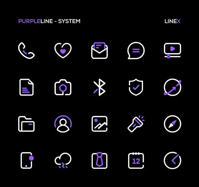 PurpleLine Icon Pack : LineX screenshot 2