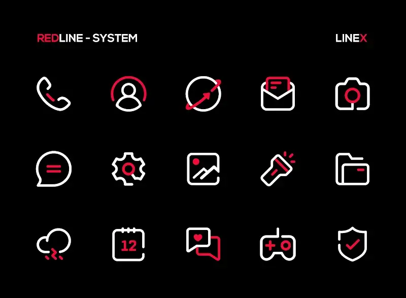 RedLine Icon Pack: LineX Screenshot 2