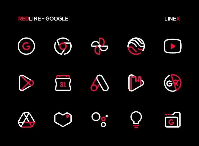 RedLine Icon Pack: LineX Screenshot 3