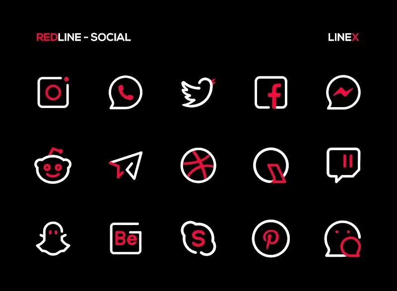RedLine Icon Pack: LineX Screenshot 4