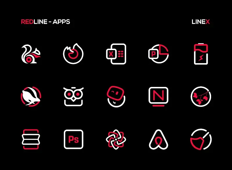 RedLine Icon Pack: LineX Screenshot 6